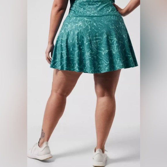 NWT Athleta Ace Printed Tennis Skort 13.5" Teal Ripple Marble Borealis Size 3X - Picture 1 of 8